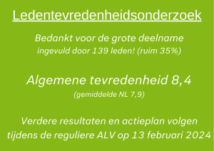 Uitslag Ledentevredenheidsonderzoek 2023