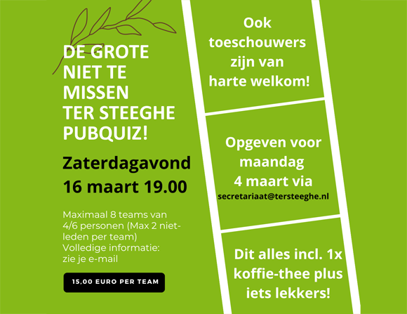 PubQuiz 16 maart 2024